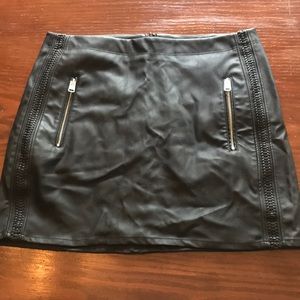 Black leather skirt